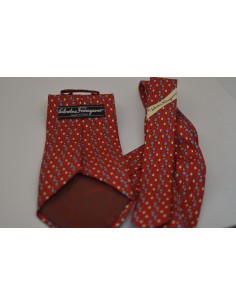 Salvatore Ferragamo silkeslips rød – brugt italiensk designerslips 2